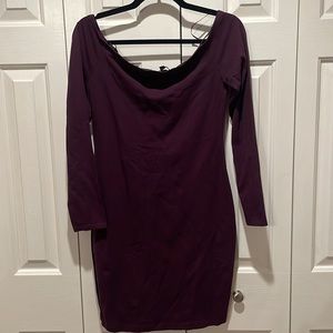 Express Off The Shoulder 3/4 Sleeve Dress